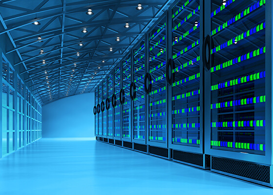 Stock image of a large data center