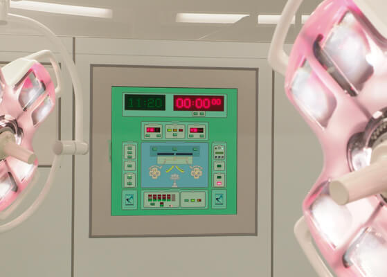 Medical electrical equipment in a hospital room setting