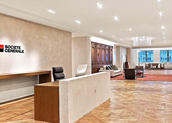 Lobby of the new Societe Generale location on Park Avenue