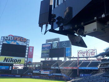 close up view of the Distributed Antenna System (DAS) installed at CitiField baseball park